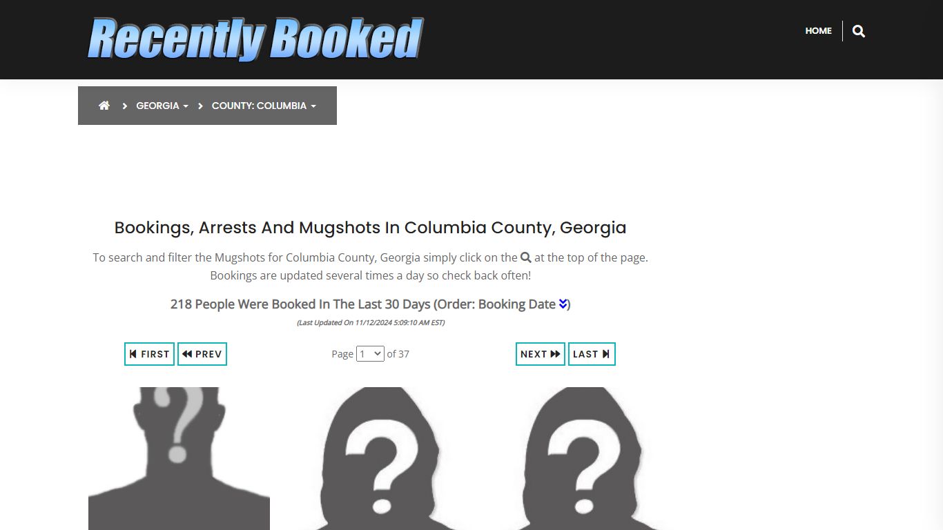 Bookings, Arrests and Mugshots in Columbia County, Georgia