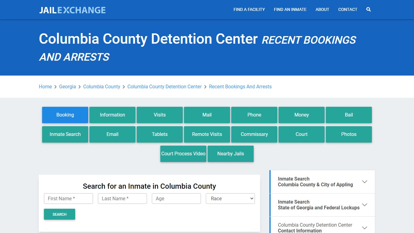 Columbia County Detention Center Recent Bookings And Arrests