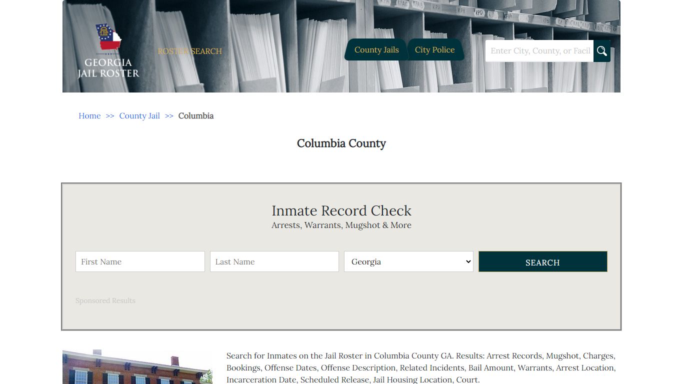 Columbia County - Georgia Jail Inmate Search