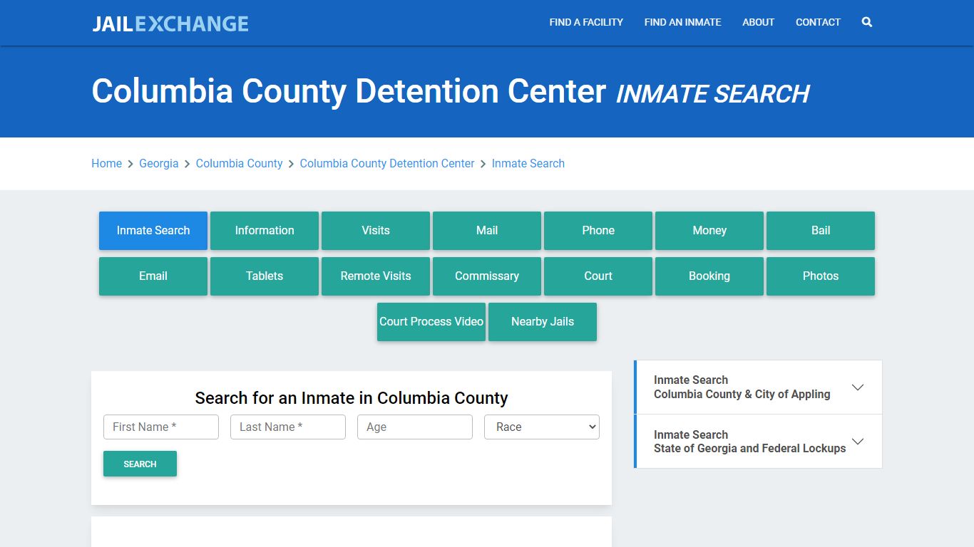 Columbia County Detention Center Inmate Search - Jail Exchange